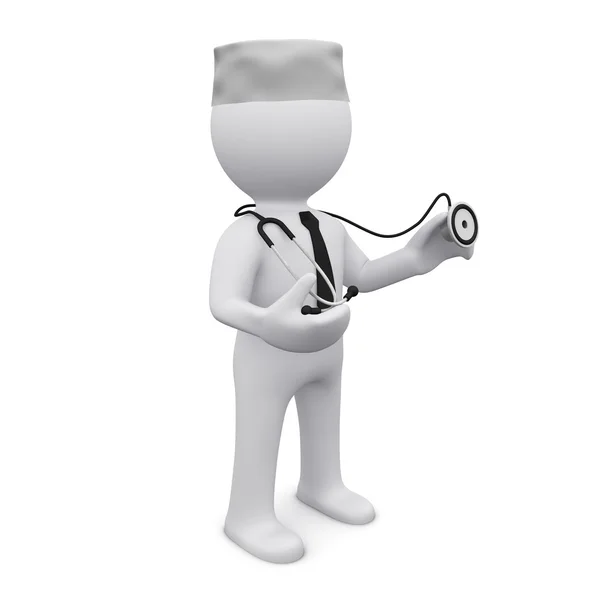 Man Doctor Hat Stethoscope — Stock Photo, Image