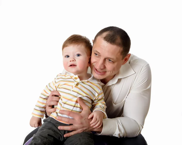 Portrait of a father with his little son — Stock Photo, Image