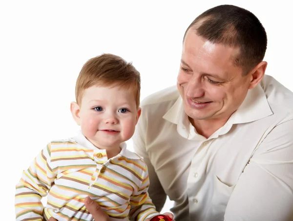 Retrato de un padre con su hijito — Foto de Stock
