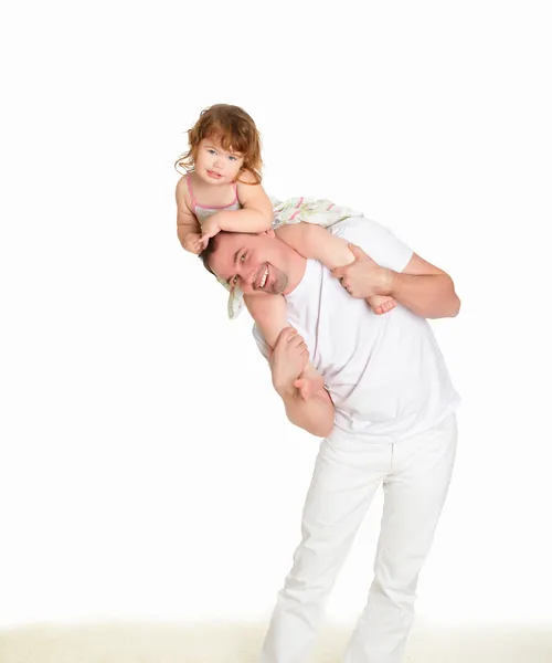 Bir baba küçük kızı ile portresi — Stok fotoğraf