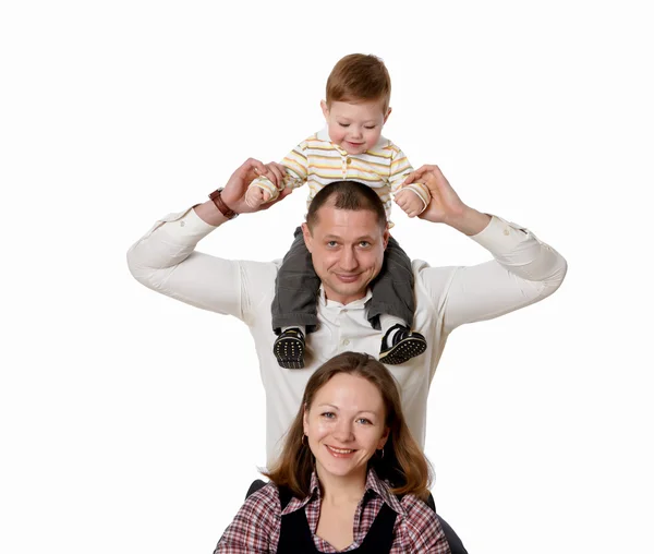 Anya, apa és a gyermek együtt stúdió — Stock Fotó