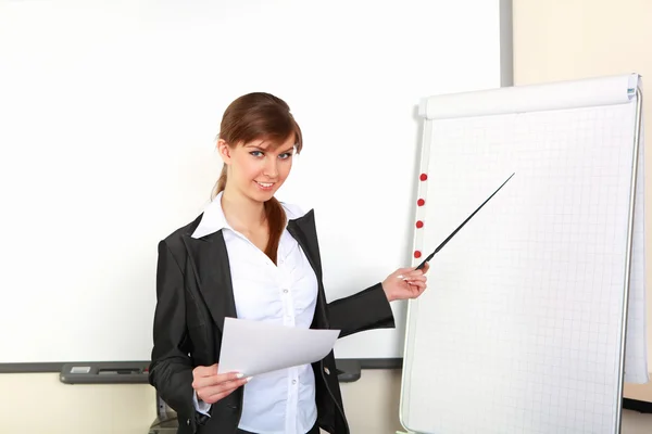 A young business woman making presentation — Stock Photo, Image