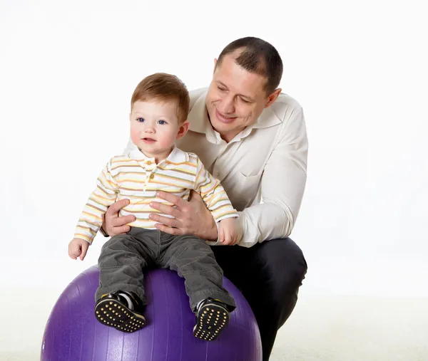 Portrait Father His Little Son Together — Stock Photo, Image
