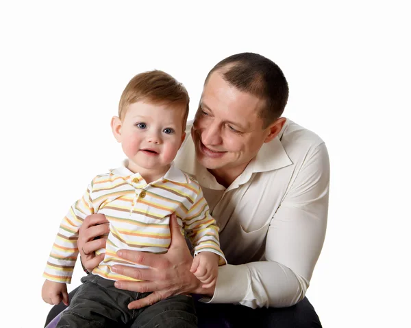 Portrait Father His Little Son Together — Stock Photo, Image