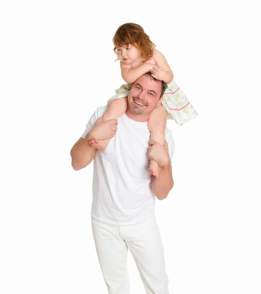 Portrait of a father with his little daughter — Stock Photo, Image