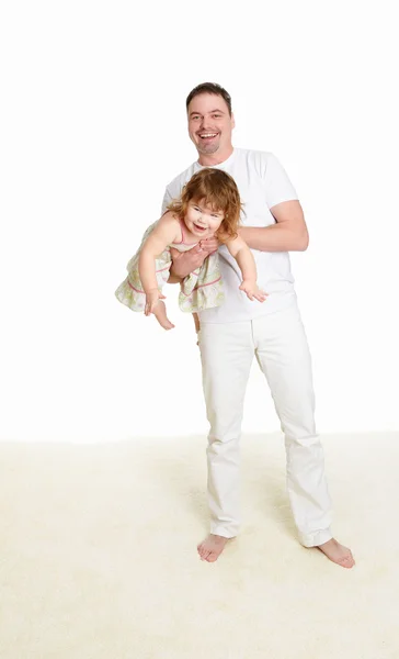 Portrait of a father with his little daughter — Stock Photo, Image