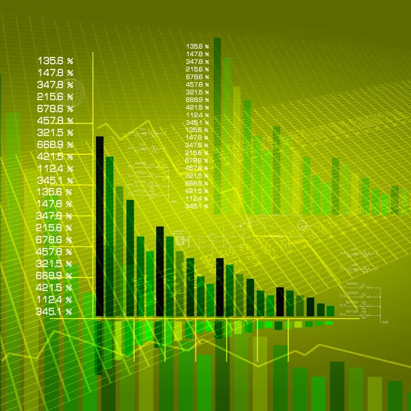 Financiële Zakelijke Grafiek Grafieken Als Symbolen Van Groei — Stockfoto