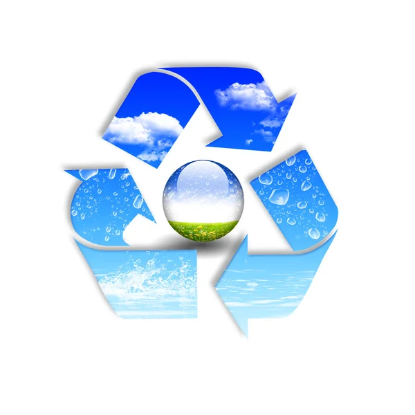 Symbool Van Bescherming Van Het Milieu Recycling Van Technologie — Stockfoto