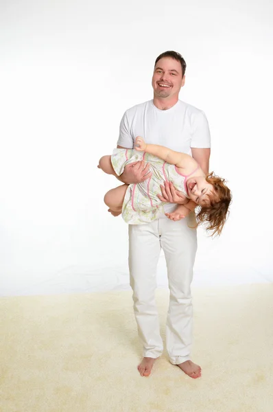 他的小女儿与父亲的肖像 — 图库照片