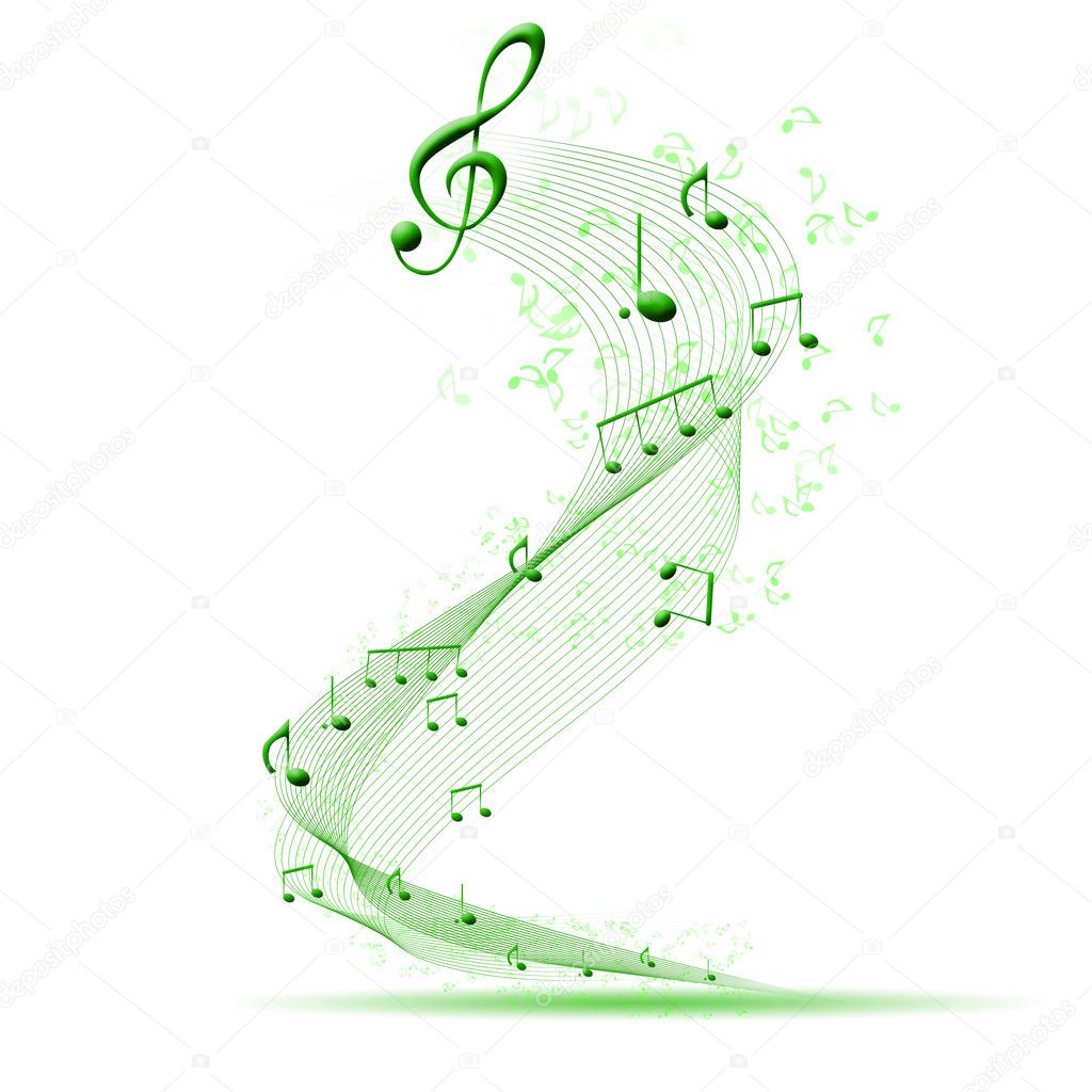 Composition made of note sing against white background as symbol of music
