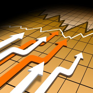 Finans ve iş grafik ve grafik semboller büyüme