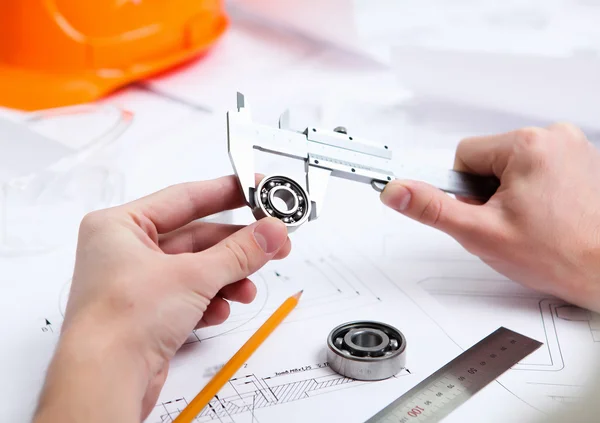 Construction Drafts Tools Table — Stock Photo, Image