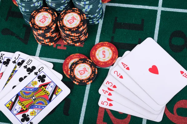 Place Poker Player Chips Cards — Stock Photo, Image