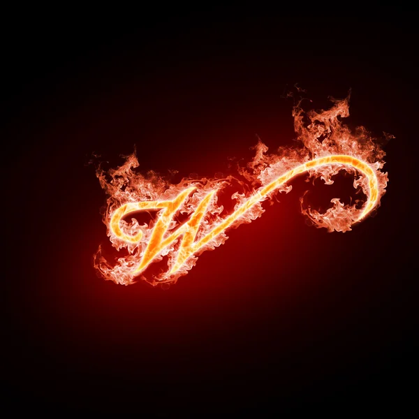 Letter open arms fire — Stock Photo, Image