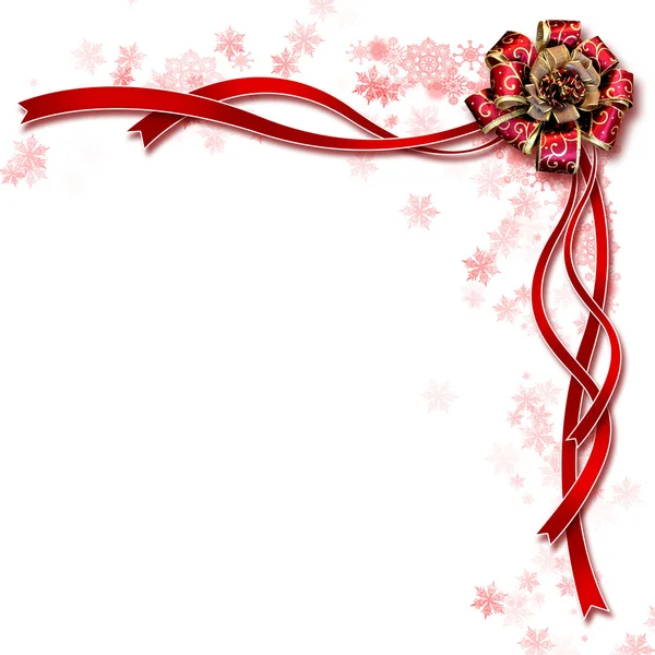 Beautiful Design White Background Red Ribbon Red Bow — Stock Photo, Image