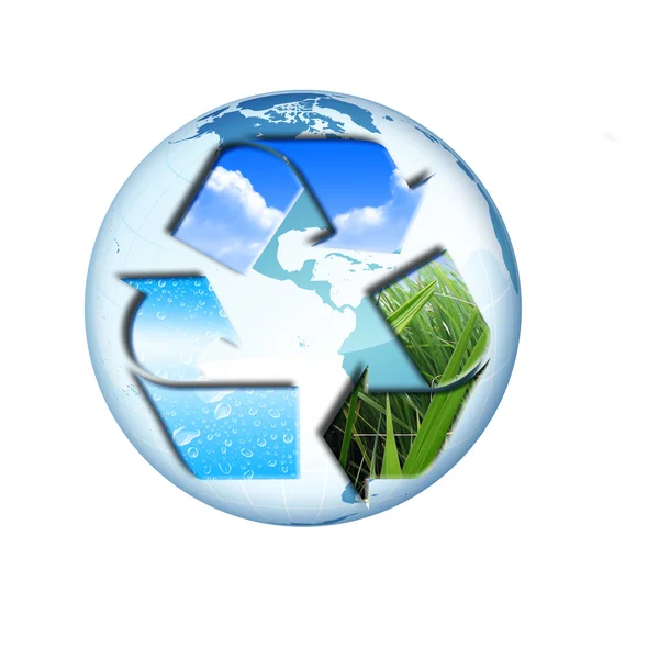 环境保护和循环利用技术的象征 — 图库照片