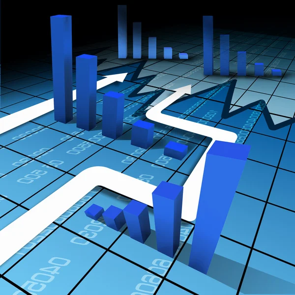 Pénzügyi Üzleti Diagramok Grafikonok Szimbólumok Növekedés — Stock Fotó