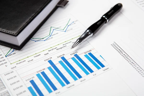 Financial Charts Graphs Table Stock Photo