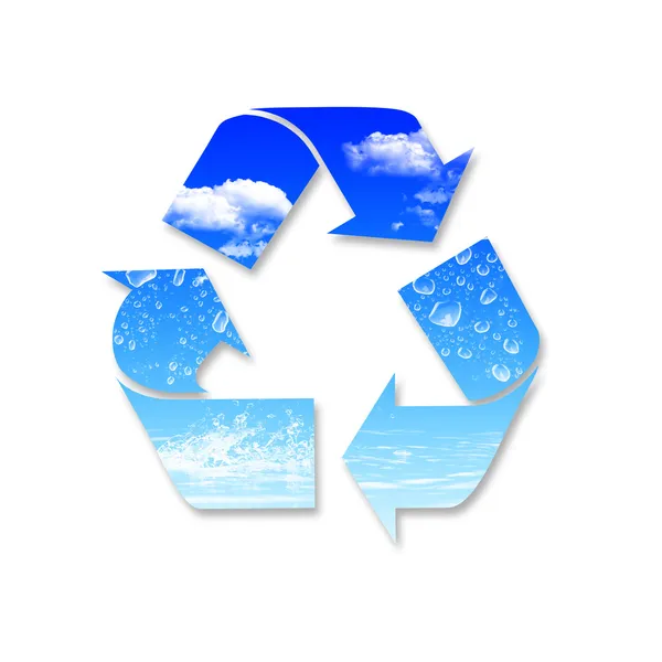 Σύμβολο Της Προστασίας Του Περιβάλλοντος Και Την Ανακύκλωση Τεχνολογία — Φωτογραφία Αρχείου