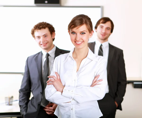 Group Young Successful Businessmen Iffice Together — Stock Photo, Image