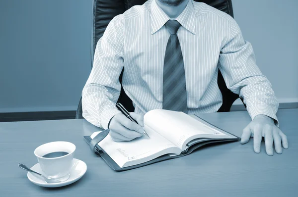 Young Business Man Working Office His Workplace — Stock Photo, Image