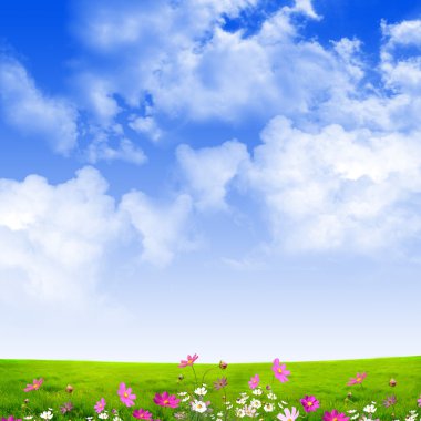 Exquisite landscape with blue skies clipart