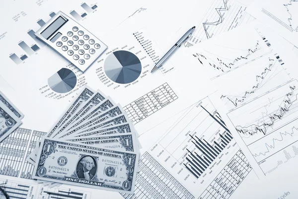 Grafici e grafici finanziari — Foto Stock