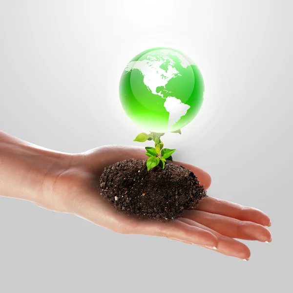 Hands Earth Symbol Environmental Protection — Stock Photo, Image