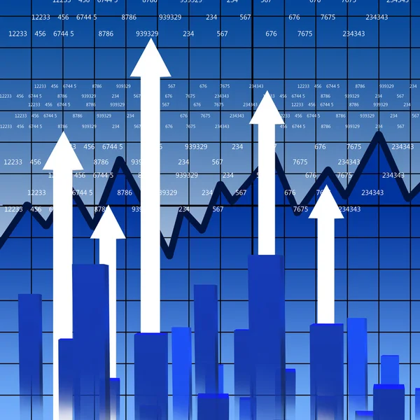 Финансовая Бизнес Диаграммы Графики Символы Роста — стоковое фото