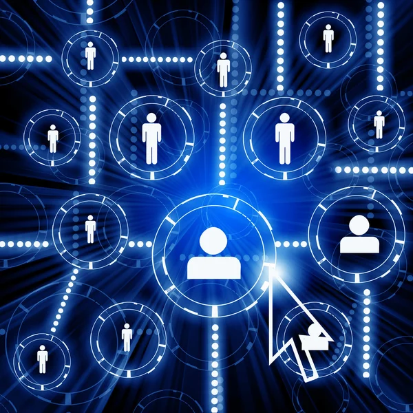 Human Models Connected Together Social Network Pattern — Stock Photo, Image
