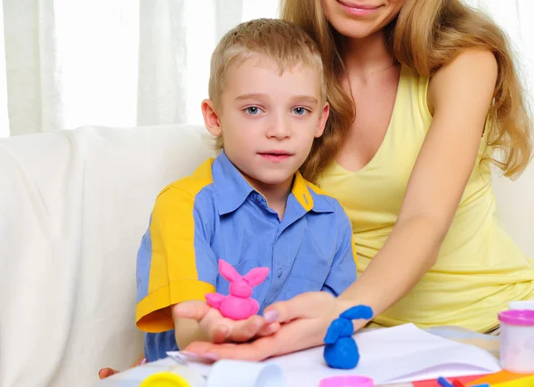 Young mother with a son — Stock Photo, Image