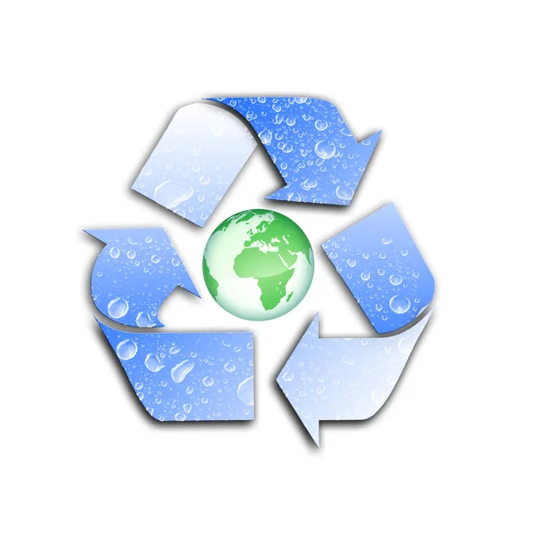 Simbolo Della Protezione Dell Ambiente Della Tecnologia Riciclaggio — Foto Stock