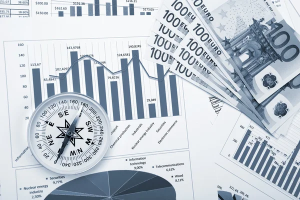Finansiella diagram och grafer — Stockfoto