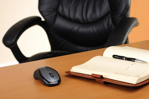 Workplace Business Person Office Diary Mouse — Stock Photo, Image