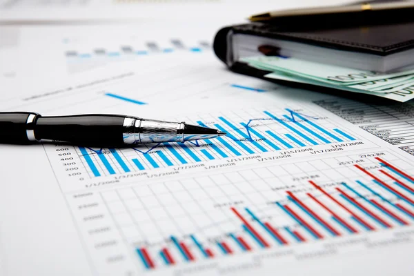 Financial charts and graphs Stock Image