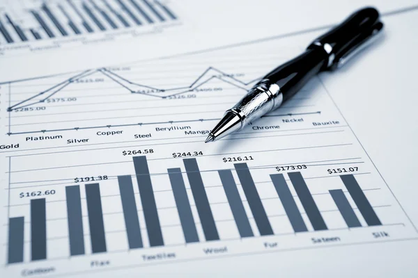 Financial charts and graphs Stock Photo