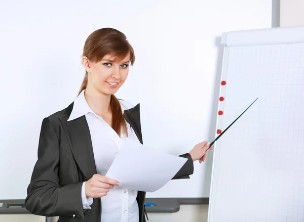 Young business woman making presentation — Stock Photo, Image
