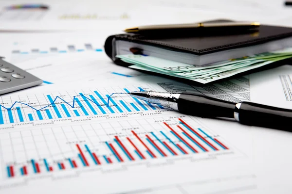 Фінансові Діаграми Графіки Таблиці — стокове фото