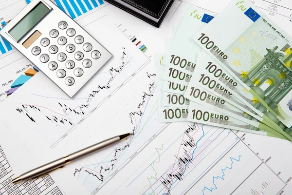 Financial Charts Graphs Table — Stock Photo, Image