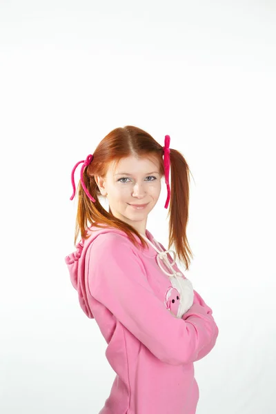 Nastolatka w studio w domu nosić — Zdjęcie stockowe