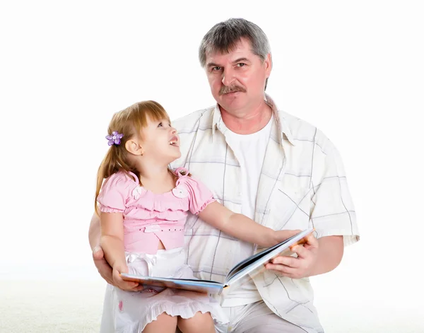 Portrait of grandfather and granddaughter — Stock Photo, Image