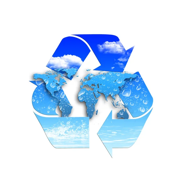 Symbool Van Bescherming Van Het Milieu Recycling Van Technologie — Stockfoto