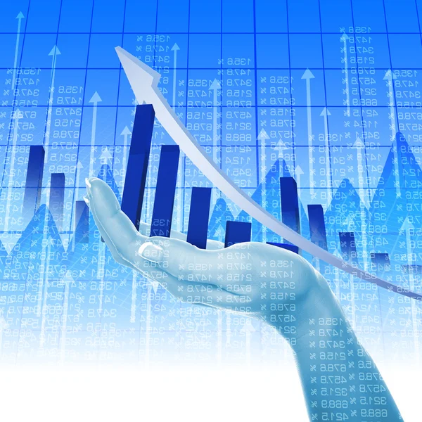 Finanční Obchodní Graf Grafy Jako Symboly Růstu — Stock fotografie