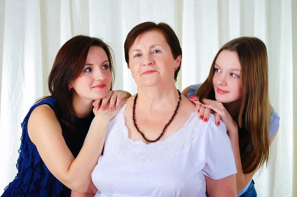 Three generations of women together — Stock Photo, Image