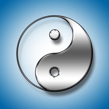 Symbol of yin and yang of the background. clipart