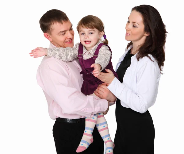 Jonge ouders met een dochtertje — Stockfoto