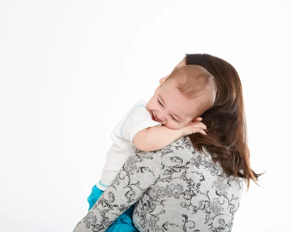 Young mother having fun with her little son — Stock Photo, Image