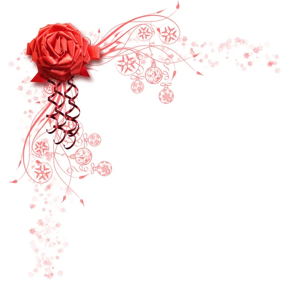 흰색 배경에 빨간 리본의 아름 다운 디자인 — 스톡 사진