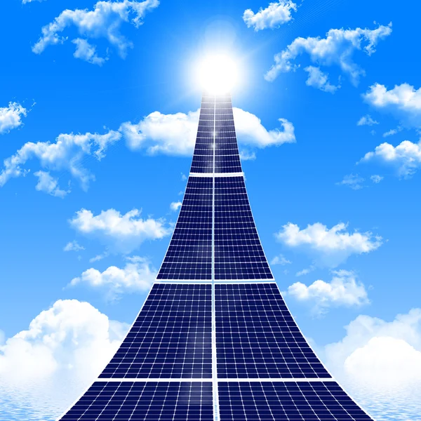 Estrada dos painéis solares — Fotografia de Stock