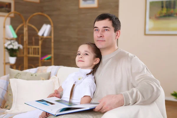 Father with his daughters at home — Stock Photo, Image
